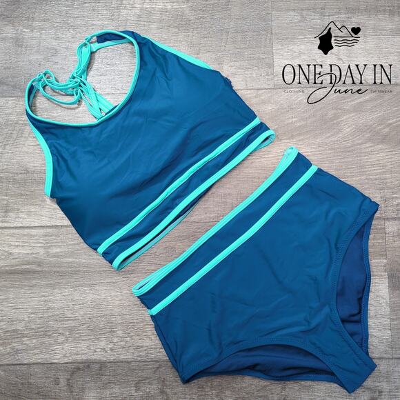 Blooming Jelly Strappy  Back Crop Bikini Swimsuit Size S - Picture 2 of 6